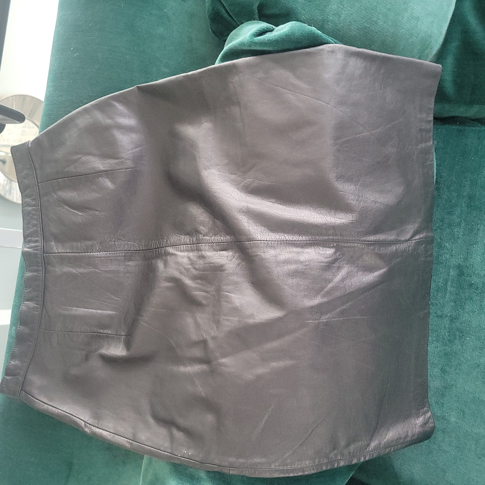 Vintage Black Leather Skirt